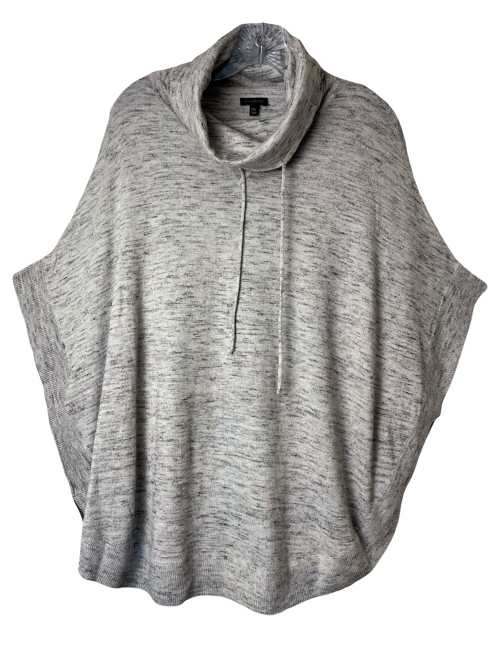Talbots | Heather Gray Cowl Neck Knit Poncho, M/L